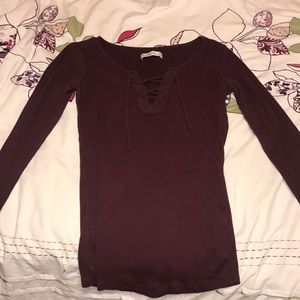 long sleeve lace up Abercrombie and fitch shirt